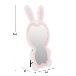 Oglinda de podea Bunny MDF alb roz 80x162 cm2