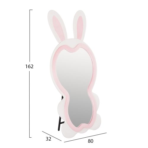 Oglinda de podea Bunny MDF alb roz 80x162 cm - imagine 2