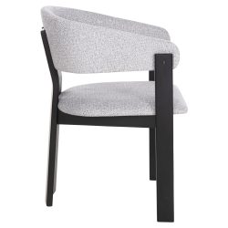 Scaun dining Zarra lemn masiv tesatura boucle nuanta gri deschis negru 55.5x59x81.5 cm4