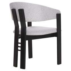 Scaun dining Zarra lemn masiv tesatura boucle nuanta gri deschis negru 55.5x59x81.5 cm5