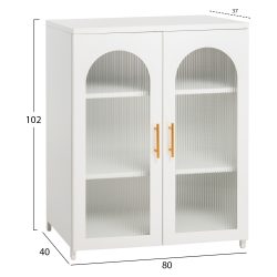 Vitrina Caril metal alb auriu 80x37 40x102 cm2