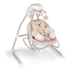 balansoar si scaun 2 in 1 cu melodii si sunete 4 viteze pentru leganare bebe proiector de lumina orso grigio copie 600562