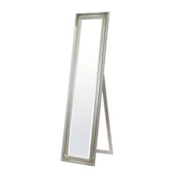 Oglinda de podea argintiu antichizat cu picior 155x40x47 cm