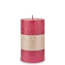 Lumanare cilindrica handmade Rustic rosu 14x7 cm