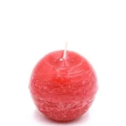 Lumanare sfera rosu 8 cm