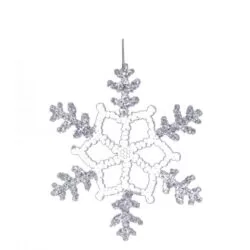 Ornament fulg de nea cu sclipici 25 cm amsieu.ro