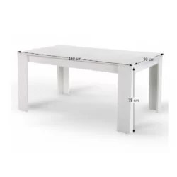 jedalensky stol biely 160x90 cm tomy rozmery