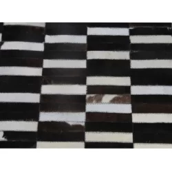 Covor de lux din piele maro negru alb patchwork 69x140 PIELE DE VITa TIP 6