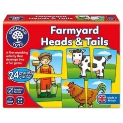 Joc educativ asociere Prietenii de la ferma FARMYARD HEADS & TAILS