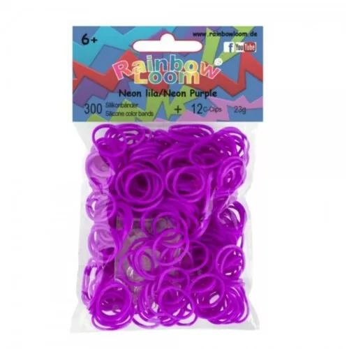 Elastice Rainbow Loom Neon Mov 300 buc3