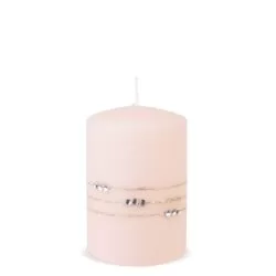Lumanare cilindrica roz pudra 10x7 cm