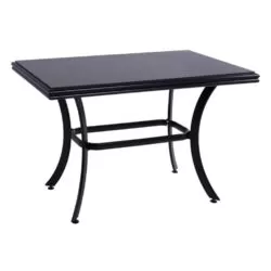 Masa din aluminiu negru cu textilen si sticla 120x70x78 cm