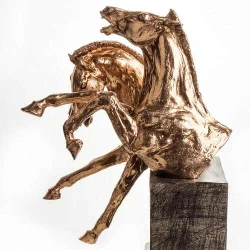 Decoratiune cai bronz negru 31x16.5x22 cm1