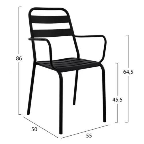 Scaun Jason manere metalic negru mat2