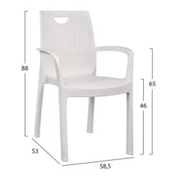 Scaun din polipropilena ratan 58.5x53x88 cm2