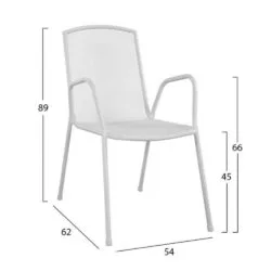 Scaun metalic alb 54x62x89 cm