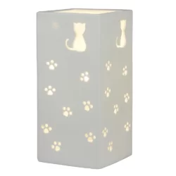 Lampa de masa din ceramica model alb pisica BELLE TIP 2