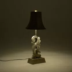 Lampa de masa aspect antichizat lemn metal 32x32x73 cm2