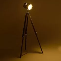 Lampa de podea trepied lemn metal 64Χ64Χ155 cm2