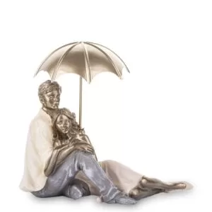 Figurina cuplu cu umbrela sezut 15x18x11 cm
