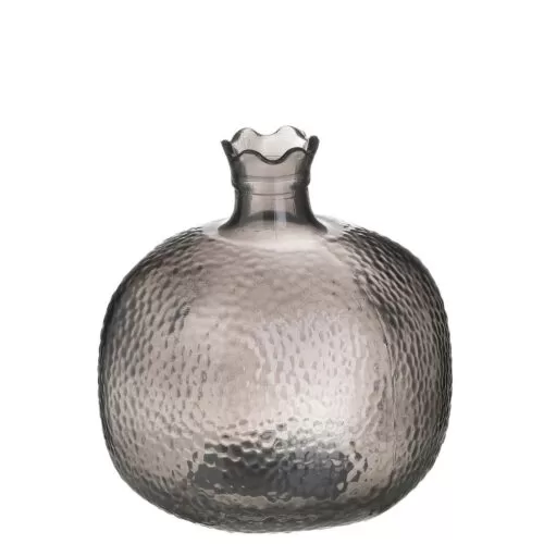 Vaza de sticla tip rodie gri 9.5x10 cm