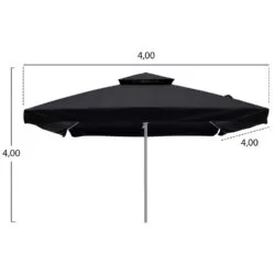 Umbrela profesionala neagra cadru aluminiu 4x4 m2