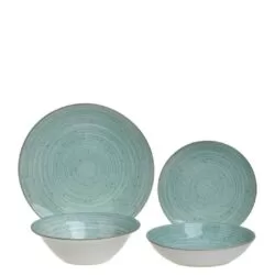 Set vesela portelan verde menta 19 piese