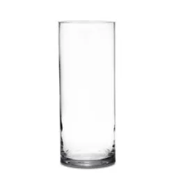 Vaza sticla transparenta cilindru 25x10 cm