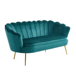 Canapea de lux 3 locuri tesatura de catifea smarald crom auriu stil Art-deco NOBLIN