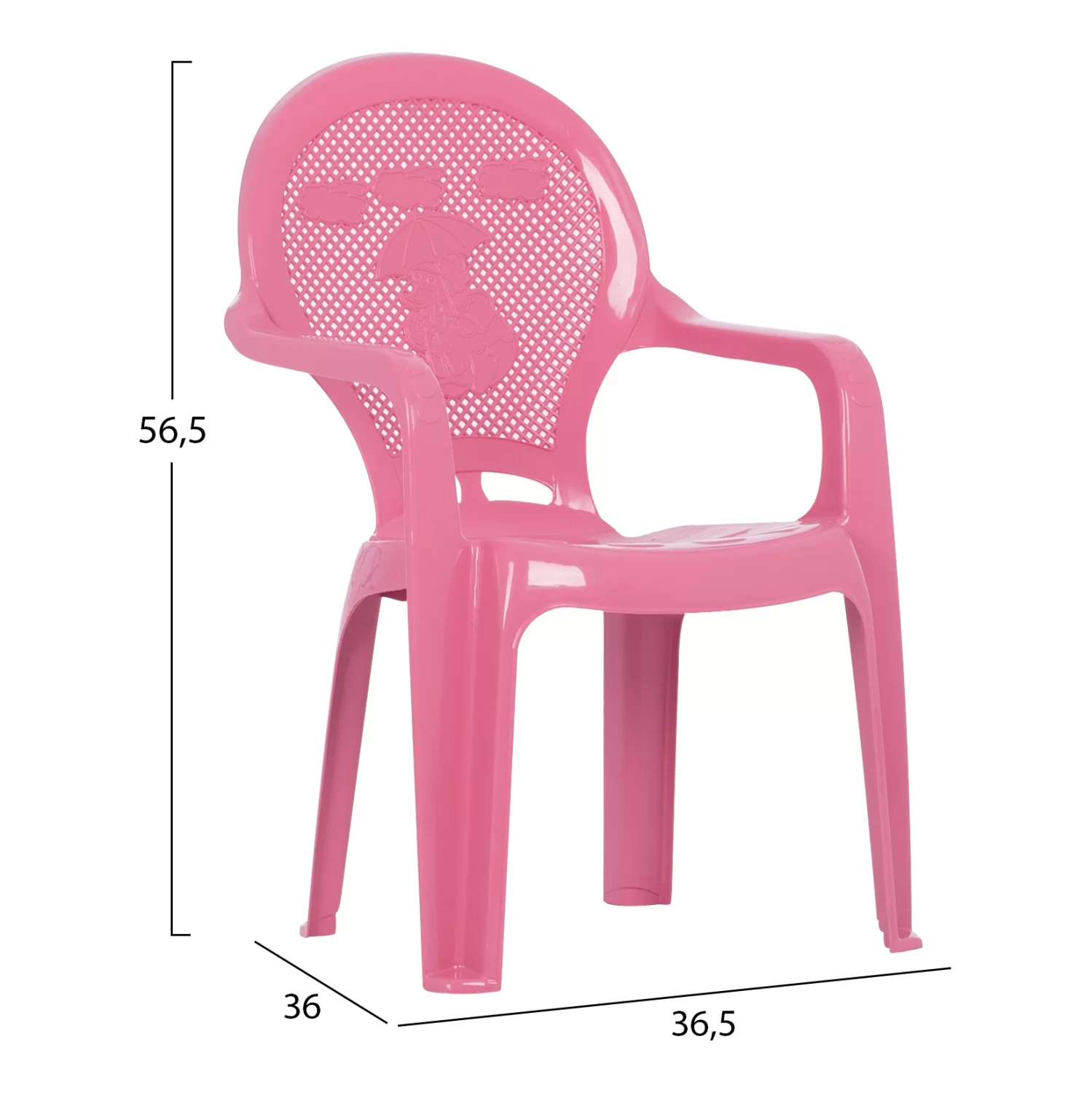 Scaun copii plastic roz 36.5x36.5x56.5 cm2 1
