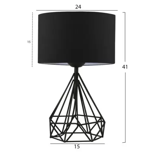 Lampa de masa baza metalica neagra 22x17x36 cm2
