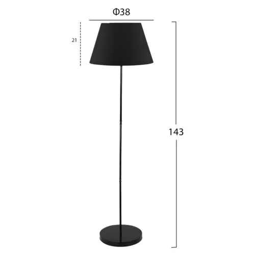Lampa de podea brat metalic negru 21x38x143 cm2
