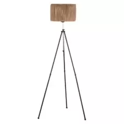 Lampa de podea din bambus natur negru 30x165 cm