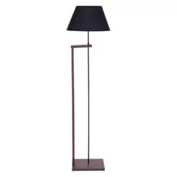 Lampa de podea metal MDF nuanta nuc negru 38x21x150 cm3