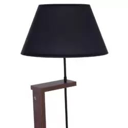 Lampa de podea metal MDF nuanta nuc negru 38x21x150 cm4