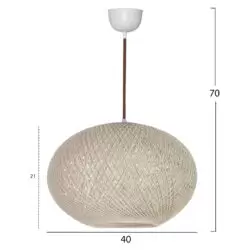 Lustra sfera tip pendul bej 40x21x70 cm2