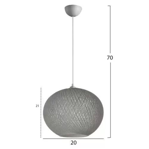 Lustra sfera tip pendul gri 20x21x70 cm - imagine 2