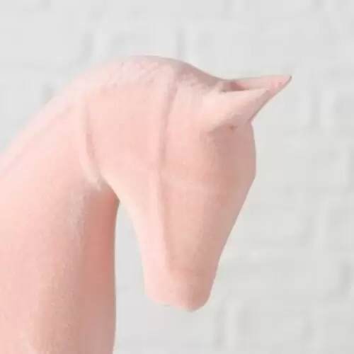 Figurina calut balasoar catifea roz 11 cm 3
