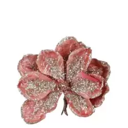 Floare artificiala magnolia clips nuanta piersica 20x15 cm