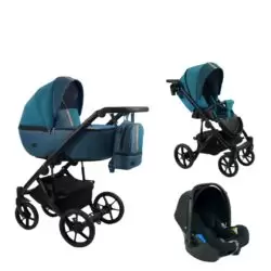Carucior copii 3 in 1, reversibil, complet accesorizat, 0-36 luni, Bexa Air Turquoise