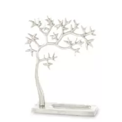 Decoratiune de birou copac argintiu 37.5x27x8 cm