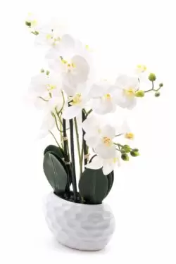 orhidee artificiala alba in ghiveci ceramic 59 cm 1023