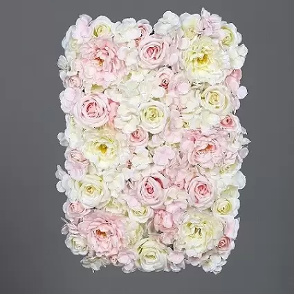 panou perete flori artificiale roz crem 40x60 cm 2236