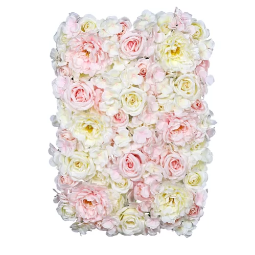 panou perete flori artificiale roz crem 40x60 cm 2239