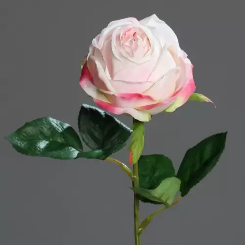 trandafir artificial alb roz 1412
