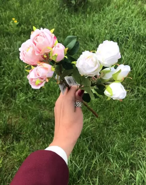 trandafiri artificiali crem 37 cm 734
