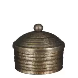 Cutiuta metalica Albany auriu antichizat 13.5x15 cm