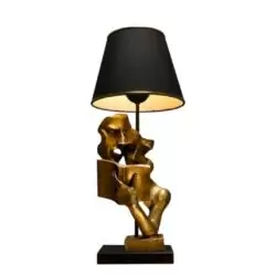 Lampa de masa negru auriu design cuplu 23x57 cm