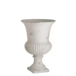 Vaza din ciment alb antichizat 22x32 cm