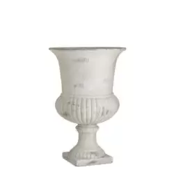 Vaza din ciment alb antichizat 27x40 cm